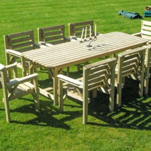 Malvern Garden Table and Chair Set โ seats 8 โ all chairs