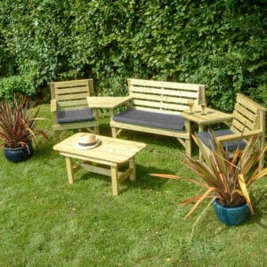 Mendip Garden Table and Chair Set โ seats 4